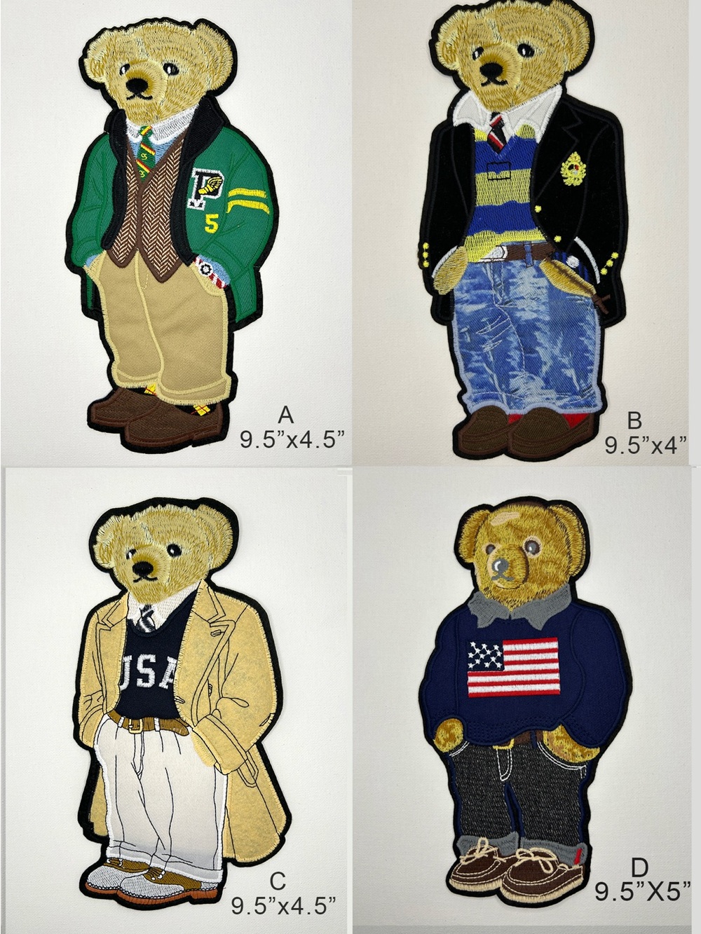 Ralph Lauren  Bear Patch Sweater Collage - Navy, Green, Black, a lot of 4